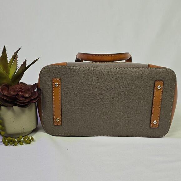 Dooney & Bourke Claremont Domed Satchel in Taupe Purse Bag - Picture 5 of 10